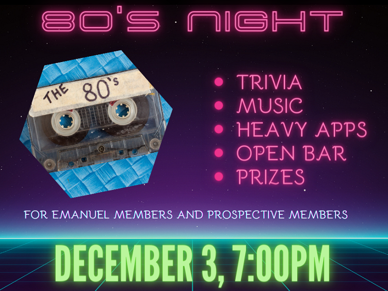 Registration is OPEN: Reserve for 80's Night!
