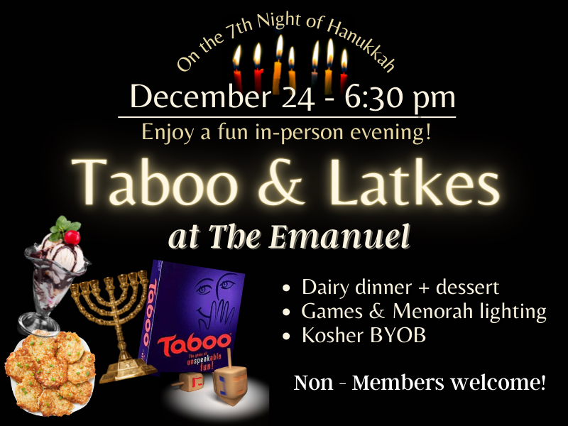 Enjoy the 7th Night of Hanukkah at The Emanuel