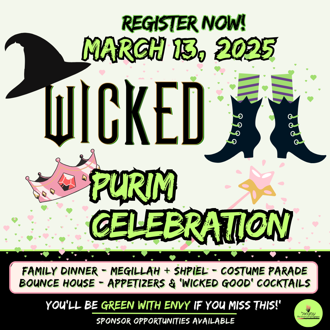 Reg. OPEN for 'Wicked' Purim Celebration