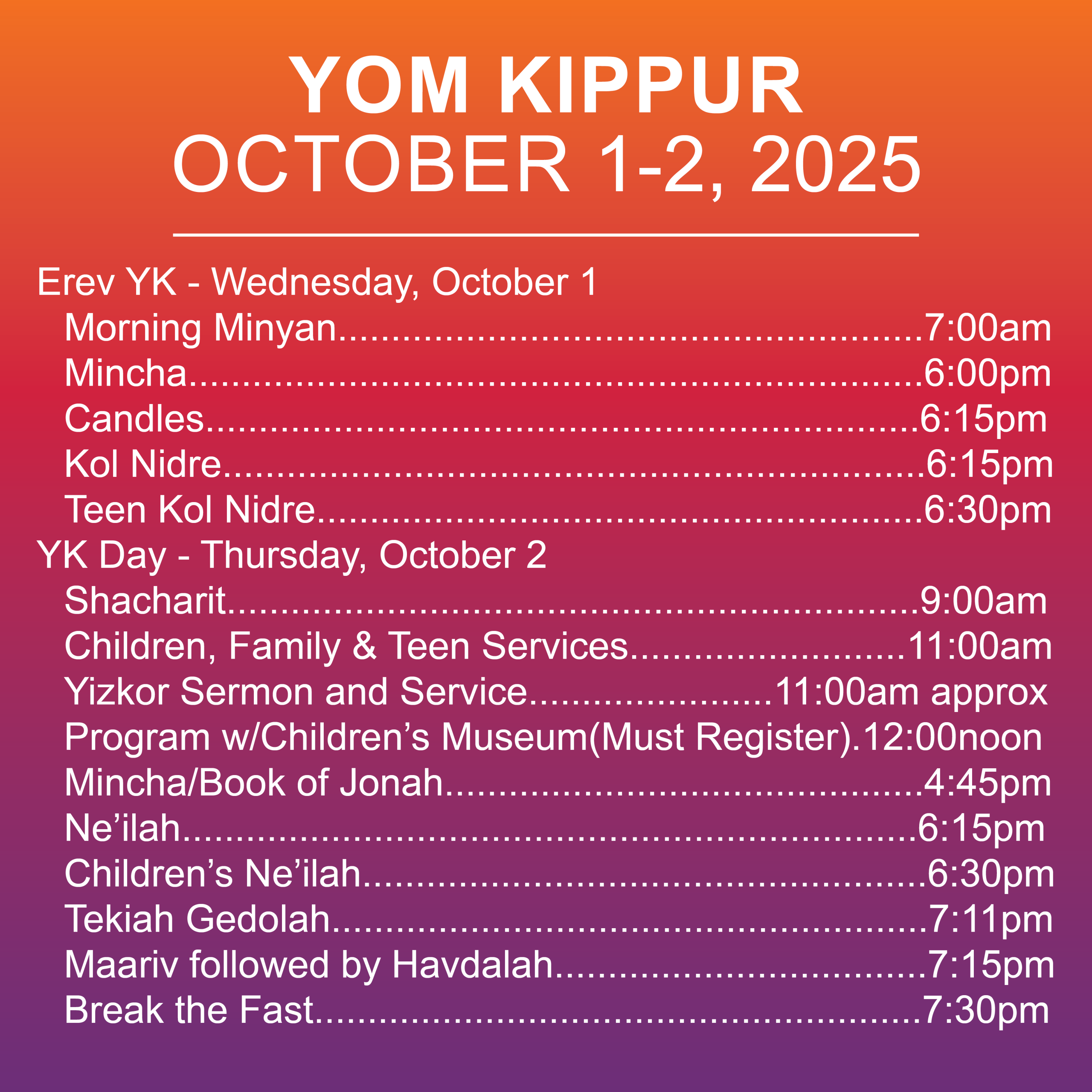 Yom Kippur at The Emanuel
