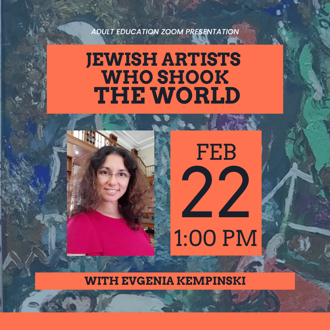 Adult Ed: Jewish Artists Who Shook the World Webinar